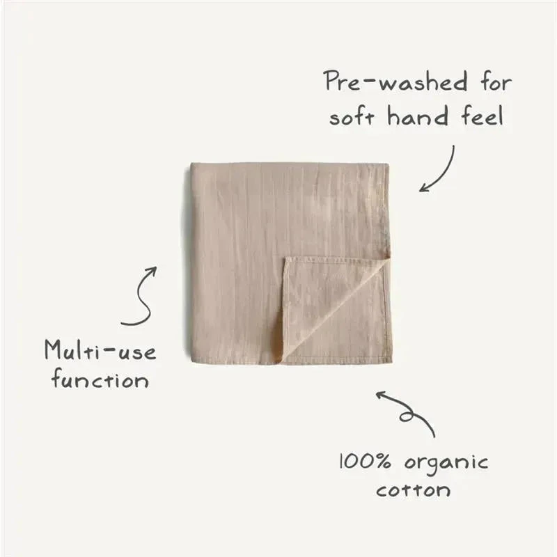 Mushie - Organic Cotton Muslin Swaddle Blanket, Bee 8 Mushie - Organic Cotton Muslin Swaddle Blanket, Bee - Image 6
