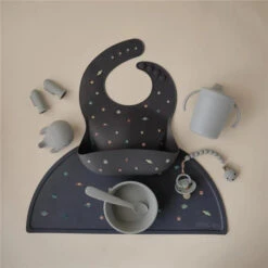 Mushie - Silicone Baby Bib, Planets -Macro Baby Store mushie silicone baby bib planets image 5
