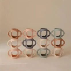 Mushie - Silicone Bottles Handles, Natural/Shifting Sand -Macro Baby Store mushie silicone bottles handles natural shifting sand image 3