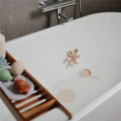 Mushie - Silicone Drain Stopper 2-Pk, Blush/Shifting Sand -Macro Baby Store mushie silicone drain stopper 2 pk blush shifting sand image 4