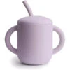 Mushie - Silicone Training Cup & Straw, Soft Lilac -Macro Baby Store mushie silicone training cup straw soft lilac image 1