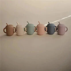 Mushie - Silicone Training Cup & Straw, Soft Lilac -Macro Baby Store mushie silicone training cup straw soft lilac image 9