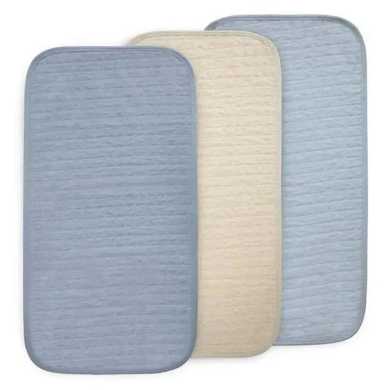 Mushie - Waterproof Changing Pad Liners, 100% Organic Cotton, Set Of 3, Blue Combo 3 Mushie - Waterproof Changing Pad Liners, 100% Organic Cotton, Set Of 3, Blue Combo