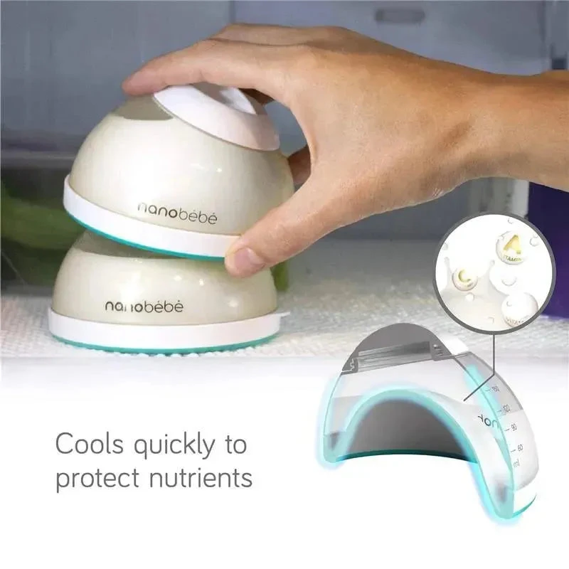 NanoBebe 3-Pack Breastmilk Bottles, Gray 5 NanoBebe 3-Pack Breastmilk Bottles, Gray - Image 3