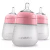 Nanobebe - 3Pk Pink Flexy Silicone Baby Bottle, 9Oz -Macro Baby Store nanobebe 3pk pink flexy silicone baby bottle 9oz image 1
