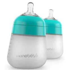 Nanobebe - 2Pk Flexy Silicone Baby Bottle 9Oz, Teal