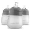Nanobebe - 9Oz 3Pk Flexy Silicone Baby Bottle, Grey -Macro Baby Store nanobebe silicone baby bottle 3 pack grey 9oz image 1