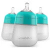 Nanobebe - 3Pk Silicone Baby Bottle 9Oz, Teal -Macro Baby Store nanobebe silicone baby bottle 3 pack teal 9 oz image 1