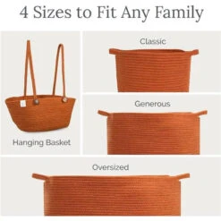 Natemia - Rope Storage Basket, Nursery Bin And Toy Organizer (15”x15”x14”), Pink, Large 13 Natemia - Rope Storage Basket, Nursery Bin And Toy Organizer (15”x15”x14”), Pink, Large -Macro Baby Store natemia rope storage basket nursery bin and toy organizer 15 x15 x14 pink large image 3