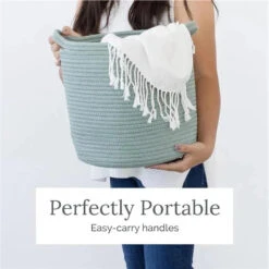 Natemia - Rope Storage Basket, Nursery Bin And Toy Organizer (15”x15”x14”), Pink, Large 16 Natemia - Rope Storage Basket, Nursery Bin And Toy Organizer (15”x15”x14”), Pink, Large -Macro Baby Store natemia rope storage basket nursery bin and toy organizer 15 x15 x14 pink large image 6