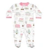 Noomie - Baby Zipper Footie Pink Camping -Macro Baby Store noomie baby zipper footie pink camping image 1