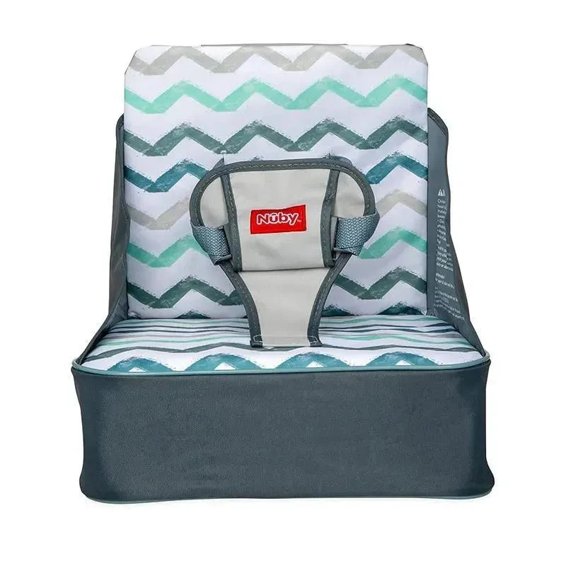 Nuby - Fabric Collapsible Booster Seat With Straps, Chevron 3 Nuby - Fabric Collapsible Booster Seat With Straps, Chevron