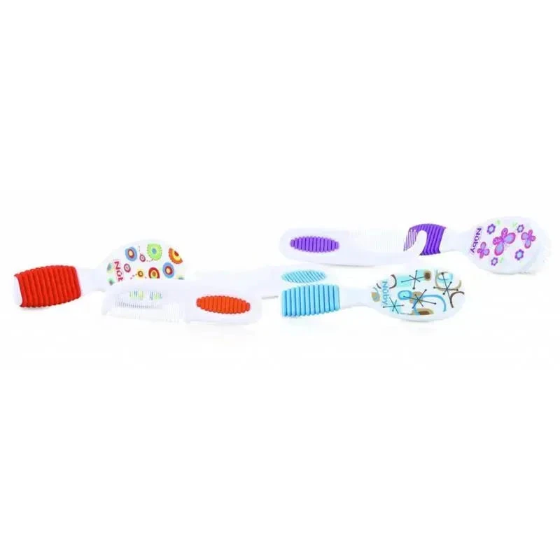 Nuby Hard & Soft Comb & Brush Set - Colors May Vary 3 Nuby Hard & Soft Comb & Brush Set - Colors May Vary