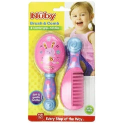 Nuby Luv 'N Care Comb & Brush Set, Colors May Vary