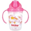 Nuby - Pink Tritan 2 Handle No-Spill Flip-it Fat Straw Printed Cup, 8Oz 2 Nuby - Pink Tritan 2 Handle No-Spill Flip-it Fat Straw Printed Cup, 8Oz -Macro Baby Store nuby pink tritan 2 handle no spill flip it fat straw printed cup 8oz image 1