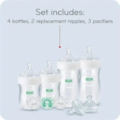 Nuk - Simply Natural Baby Bottles With SafeTemp Gift Set, Pink, 4 Bottles, 3 Pacifiers And 2 Replacement Bottle Nipples 20 Nuk - Simply Natural Baby Bottles With SafeTemp Gift Set, Pink, 4 Bottles, 3 Pacifiers And 2 Replacement Bottle Nipples -Macro Baby Store nuk girl simply natural baby bottles with safetemp gift set image 11
