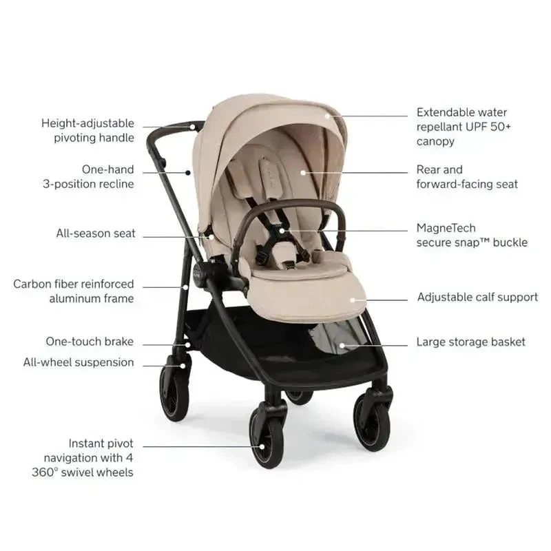 Nuna - Swiv Stroller, Biscotti 6 Nuna - Swiv Stroller, Biscotti - Image 4