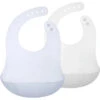 Ola Baby - Fold N Go Silicone Baby Waterproof Bib With Travel Case, 2 Pk, Blueberry/Pearl