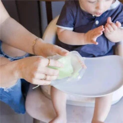 Ola Baby - Fold N Go Silicone Baby Waterproof Bib With Travel Case, Lemon -Macro Baby Store ola baby fold n go silicone baby waterproof bib with travel case lemon image 3