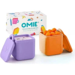 OmieBox - 2Pk Leakproof Dips Containers To Go, Purple/Orange