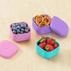 OmieBox - Silicone Leakproof Snack Containers To Go, Teal -Macro Baby Store omie box silicone leakproof snack containers to go teal image 3