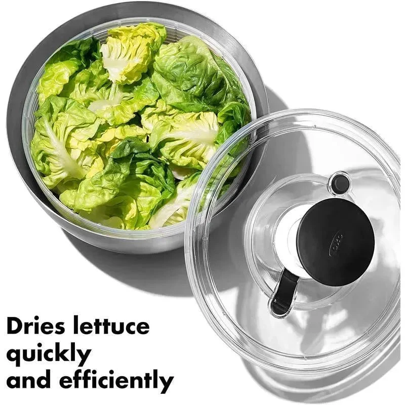 Oxo - Good Grips Stainless Steel Salad Spinner 4 Oxo - Good Grips Stainless Steel Salad Spinner - Image 2
