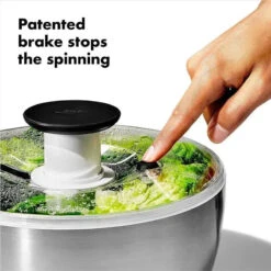 Oxo - Good Grips Stainless Steel Salad Spinner 12 Oxo - Good Grips Stainless Steel Salad Spinner -Macro Baby Store oxo good grips stainless steel salad spinner image 4