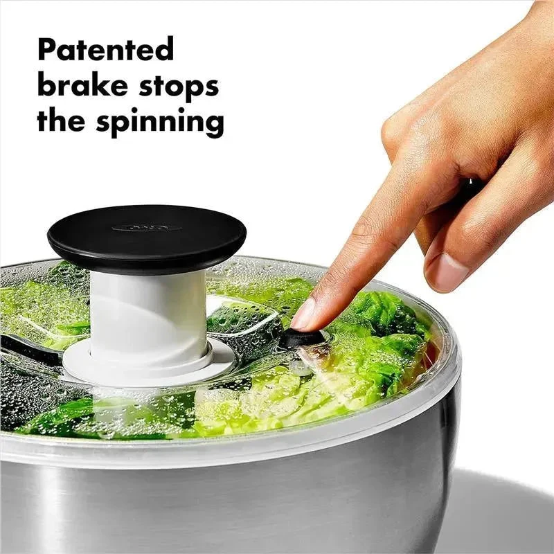 Oxo - Good Grips Stainless Steel Salad Spinner 6 Oxo - Good Grips Stainless Steel Salad Spinner - Image 4