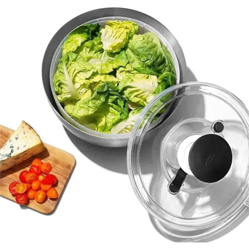 Oxo - Good Grips Stainless Steel Salad Spinner 7 Oxo - Good Grips Stainless Steel Salad Spinner - Image 5