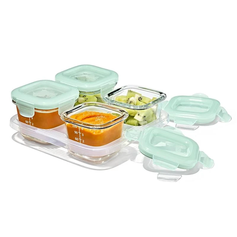 Oxo - Oxo Tot Glass Baby Blocks Food Storage Containers 4 Oz 3 Oxo - Oxo Tot Glass Baby Blocks Food Storage Containers 4 Oz
