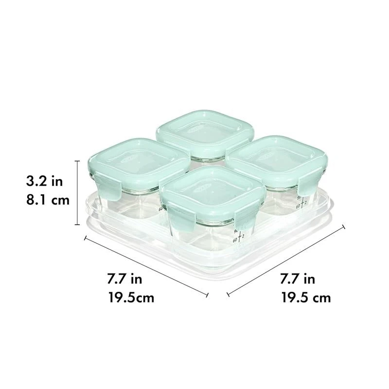 Oxo - Oxo Tot Glass Baby Blocks Food Storage Containers 4 Oz 4 Oxo - Oxo Tot Glass Baby Blocks Food Storage Containers 4 Oz - Image 2