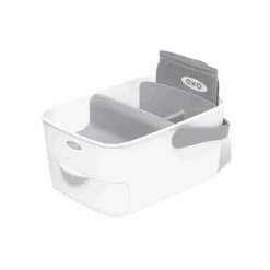 Oxo - Tot Diaper Caddy With Changing Mat, White/Gray