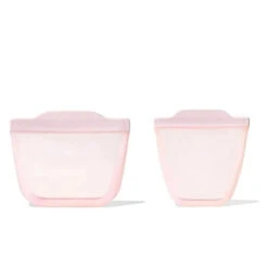 Oxo - Tot Silicone Reusable Bags - 2 Piece Cup And Snack Set, Blossom