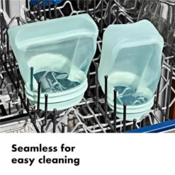 Oxo - Tot Silicone Reusable Bags - 2 Piece Cup And Snack Set, Blossom -Macro Baby Store oxo tot silicone reusable bags 2 piece cup and snack set blossom image 4