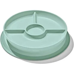 OXO - Tot Stick & Stay Suction Divided Plate, Opal
