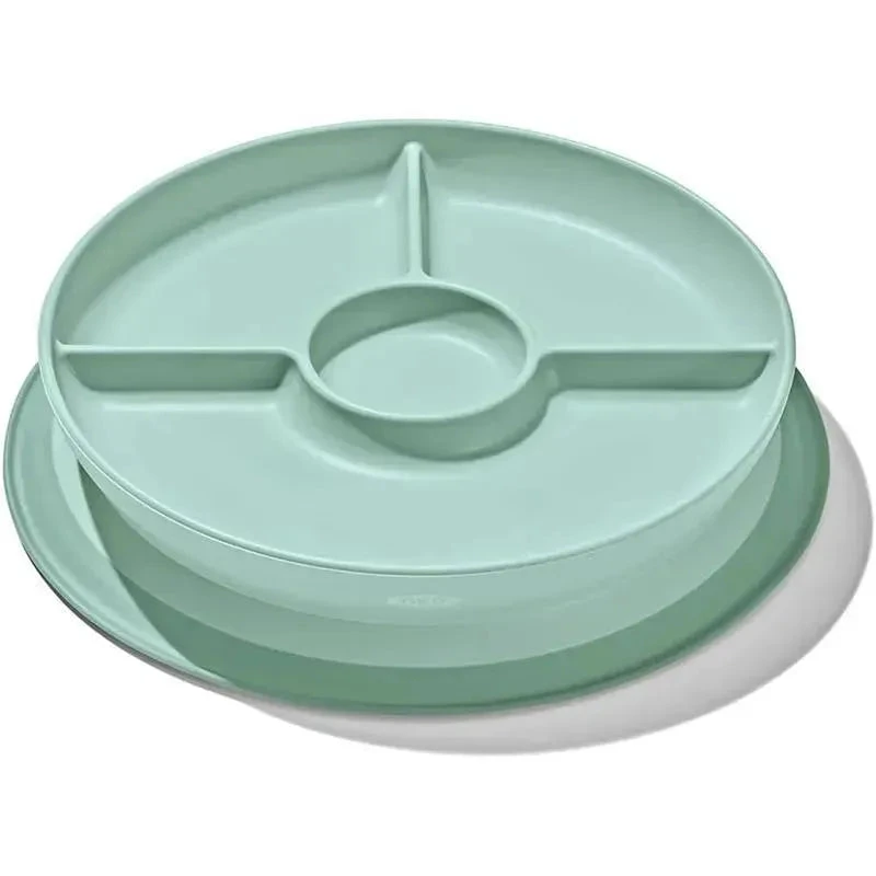 OXO - Tot Stick & Stay Suction Divided Plate, Opal 3 OXO - Tot Stick & Stay Suction Divided Plate, Opal