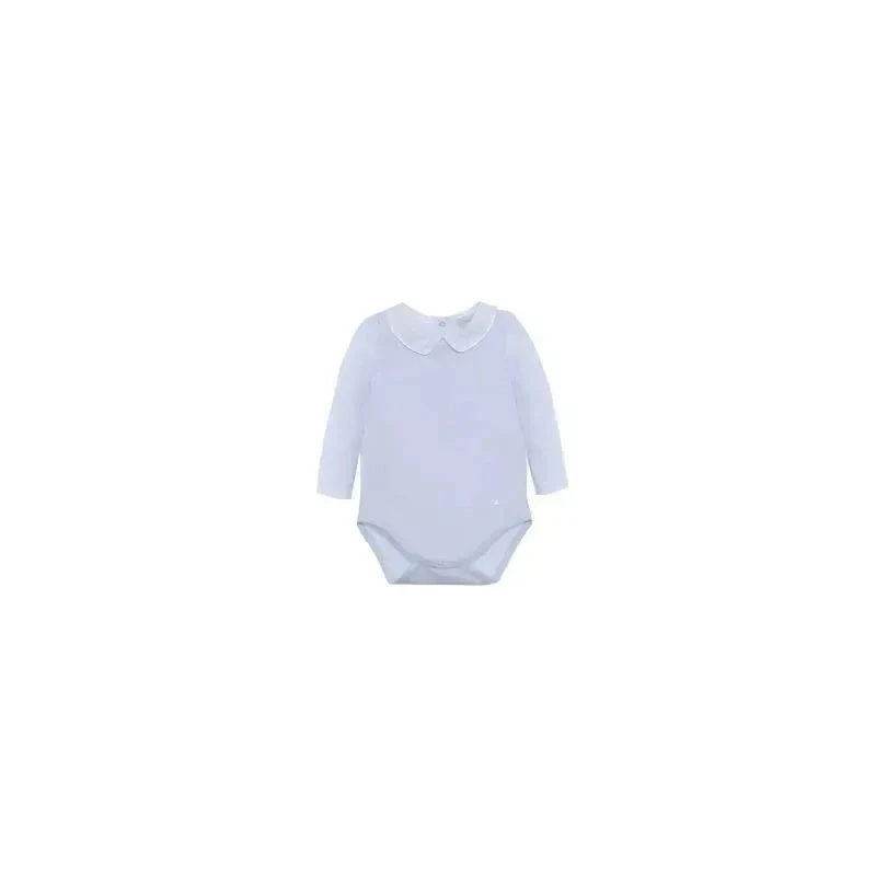 Patachou - Baby Boy Bodysuit Long Sleeved Knit, Blue 3 Patachou - Baby Boy Bodysuit Long Sleeved Knit, Blue