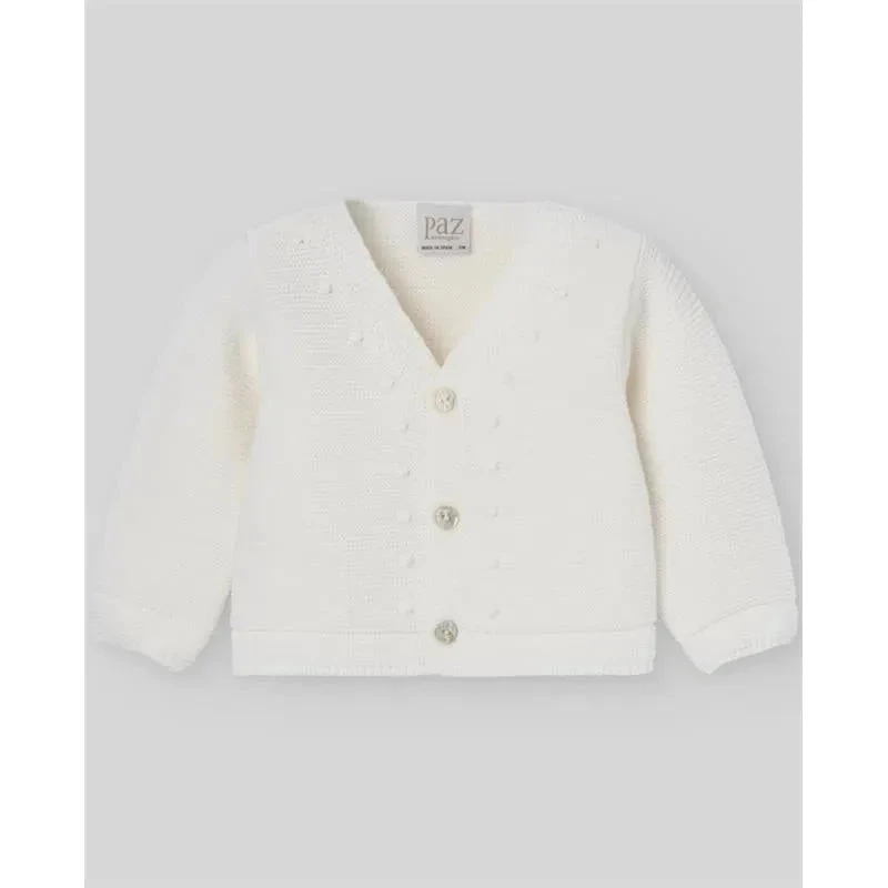 Paz Rodriguez - Baby Knit Newborn Cardigan, Cream 3 Paz Rodriguez - Baby Knit Newborn Cardigan, Cream