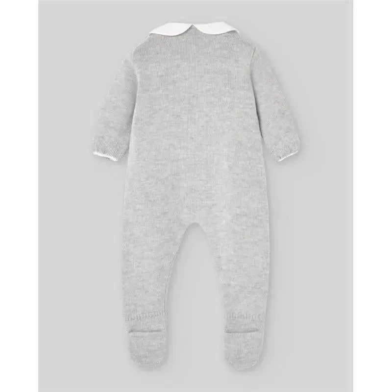 Paz Rodriguez - Baby Knit Newborn Romper Pulgarcito, Grey Pearl 4 Paz Rodriguez - Baby Knit Newborn Romper Pulgarcito, Grey Pearl - Image 2