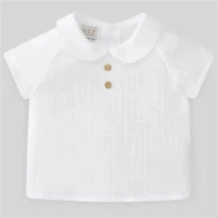 Paz Rodriguez - Baby Unisex Woven Shirt Merlo, White