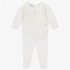 Paz Rodriguez - Take Me Home Set Knit Newborn Sweater + Leggings Paz, Cream/Beige