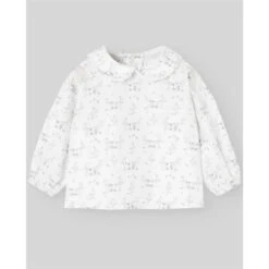 Paz Rodriguez - Woven Newborn Blouse Pulgarcito, Grey Pear