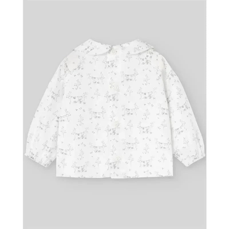 Paz Rodriguez - Woven Newborn Blouse Pulgarcito, Grey Pear 4 Paz Rodriguez - Woven Newborn Blouse Pulgarcito, Grey Pear - Image 2