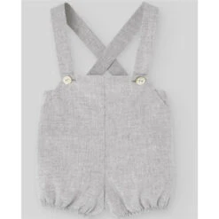 Paz Rodriguez - Woven Newborn Overall Pulgarcito, Grey Pearl