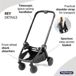 Peg-Perego - City Loop Chassis, Black -Macro Baby Store peg perego city loop chassis black image 3