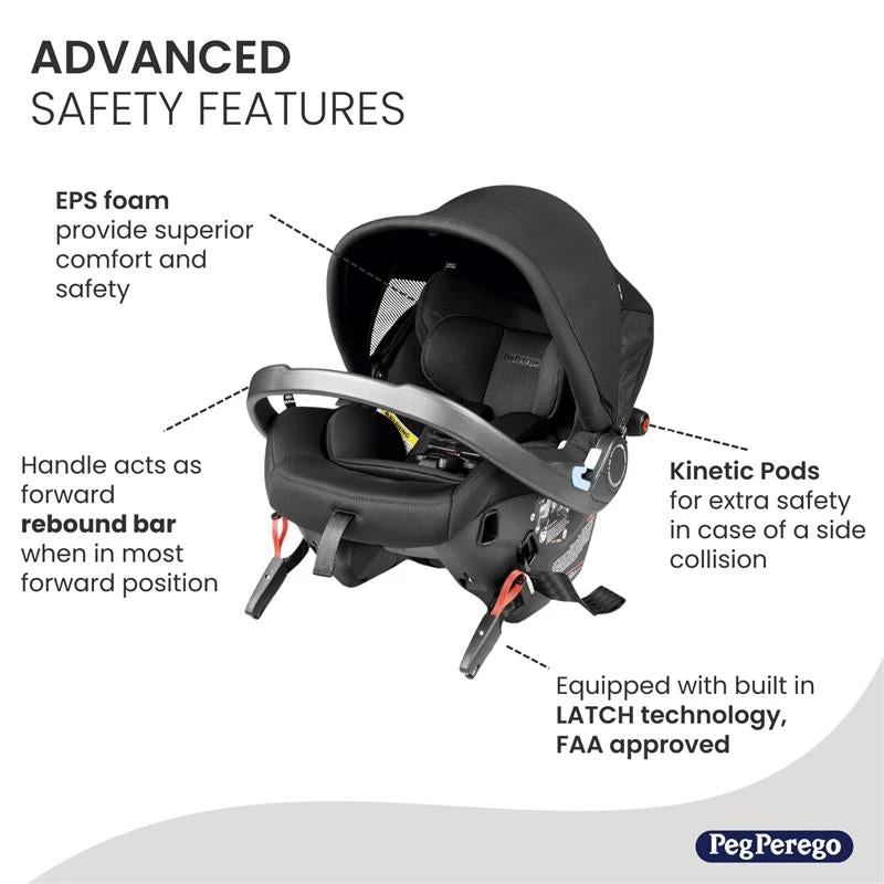 Peg Perego - Primo Viaggio 4-35 Urban Mobility-Baseless Infant Car Seat With Latch-True Black 5 Peg Perego - Primo Viaggio 4-35 Urban Mobility-Baseless Infant Car Seat With Latch-True Black - Image 3