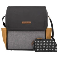 Petunia - Boxy Backpack Diaper Bag, Camel/Graphite