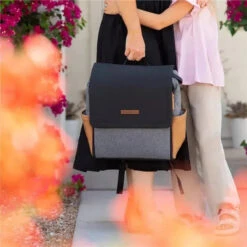 Petunia - Boxy Backpack Diaper Bag, Camel/Graphite 13 Petunia - Boxy Backpack Diaper Bag, Camel/Graphite -Macro Baby Store petunia boxy backpack diaper bag camel graphite image 11