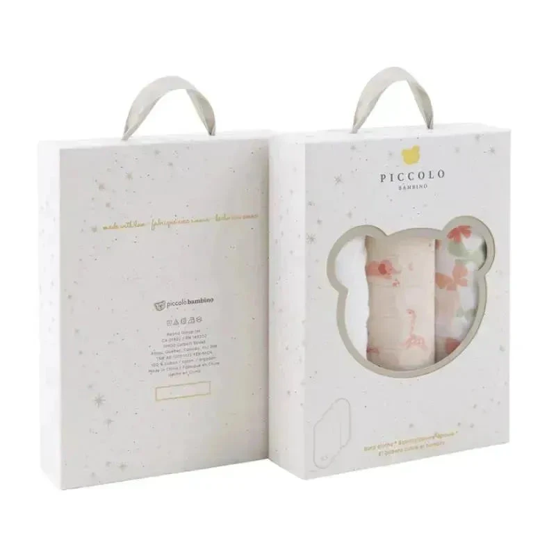 Piccolo Bambino - 3Pk Muslin Burp Cloth In Gift Box Pink 3 Piccolo Bambino - 3Pk Muslin Burp Cloth In Gift Box Pink