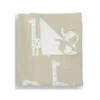 Piccolo Bambino - Jacquard Reversible Blanket On Wooden Hanger Beige -Macro Baby Store piccolo bambino jacquard reversible blanket on wooden hanger beige image 1